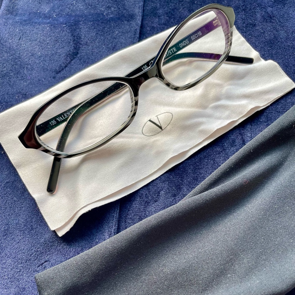 Authentic Valentino Oval Glasses with swarovski crystals, prescription -1